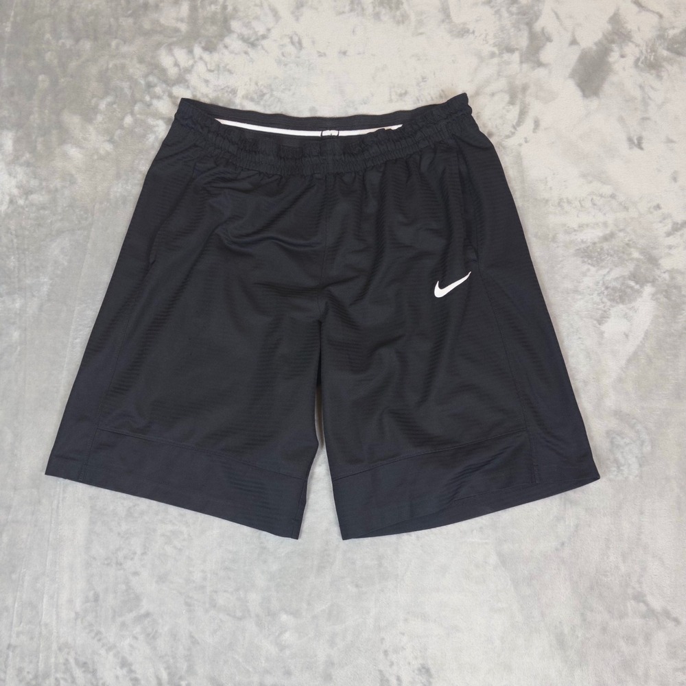 Nike Basketball Shorts Mens Medium Black Mesh Athletic Gym Workout Swoosh